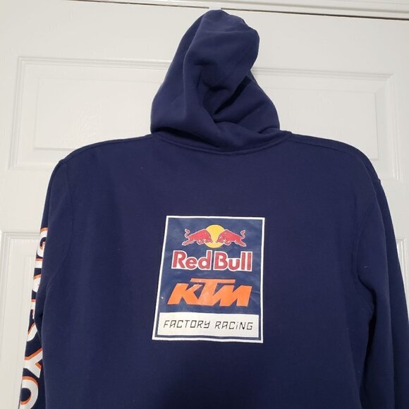 Red Bull KTM Racing Sweatshirt Blue Hooded Full Zip Jacket Mens Sz Large - Picture 10 of 15